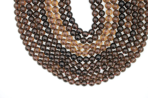 smoky quartz gemstone beads, 6mm, round